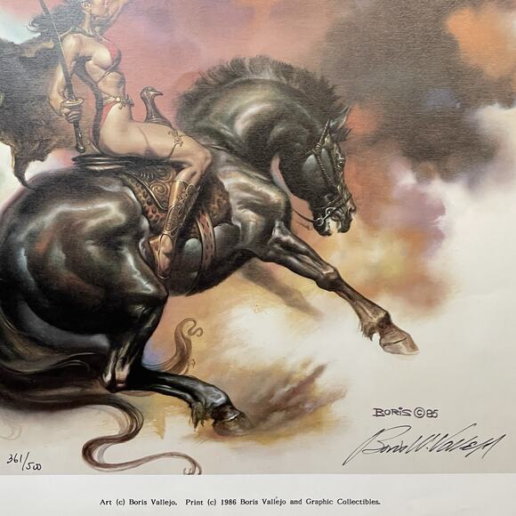 Vintage 1986 Boris Vallejo Witch of Hel Art 361 of 500 Limited Edition Rare - Picture 5 of 6
